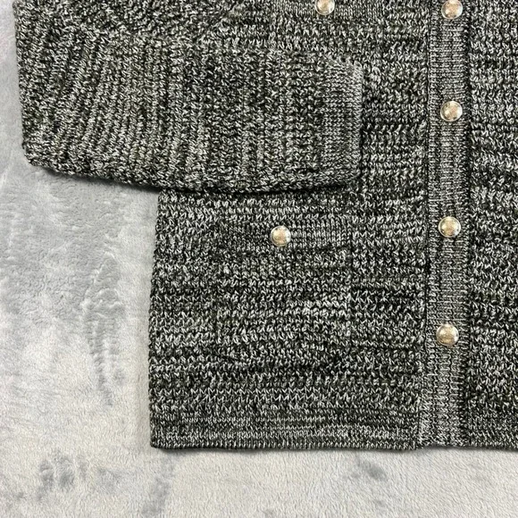 Gerard Darel Cardigan Women Size 2 Grey Excellent Wool Blend Gold Crest Buttons - Picture 8 of 16